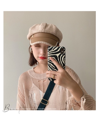 Nón Beret Da Pu Thời Trang Dành Cho Nữ
