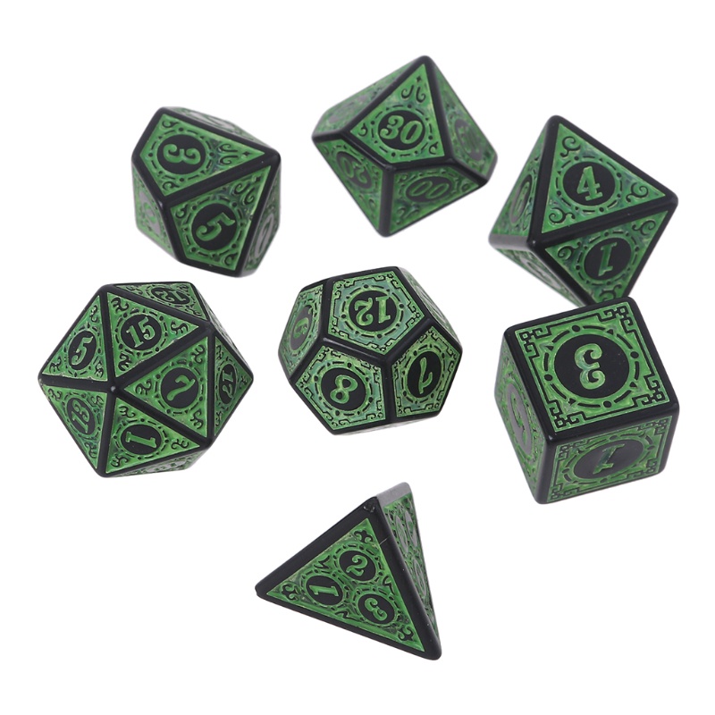 Set 7 Viên Xí Ngầu Đa Diện Kích Thước Khác Nhau Dành Cho Trẻ Em