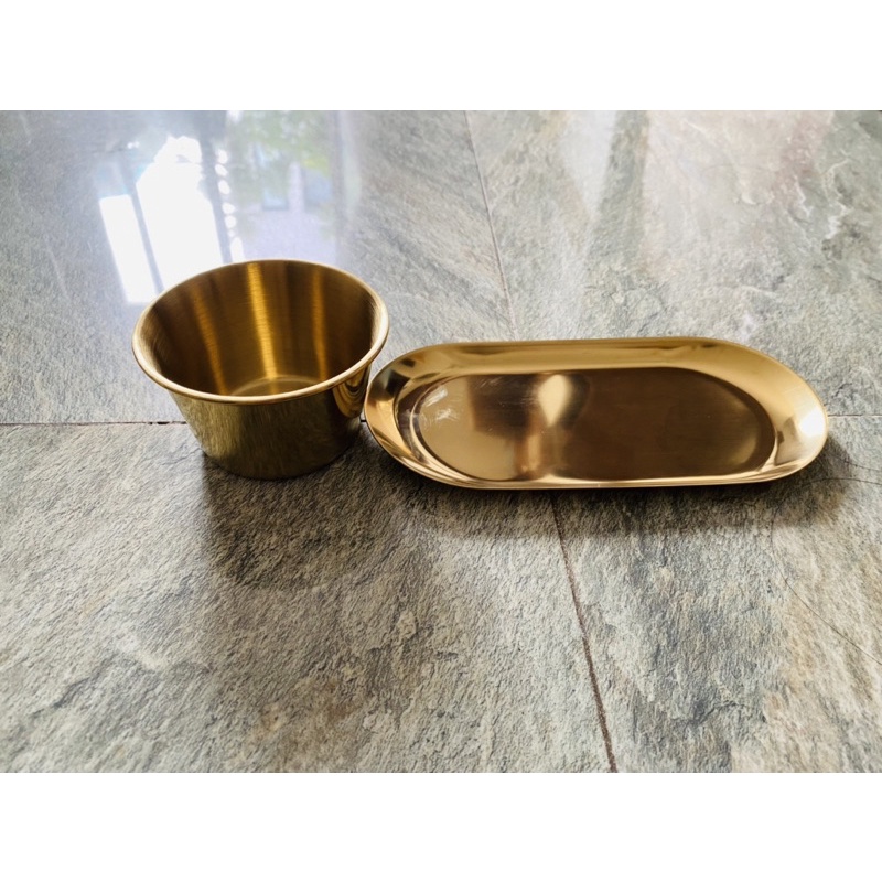 Bộ khay inox mạ vàng, khay spa - lucy store thiết bị vật tư spa