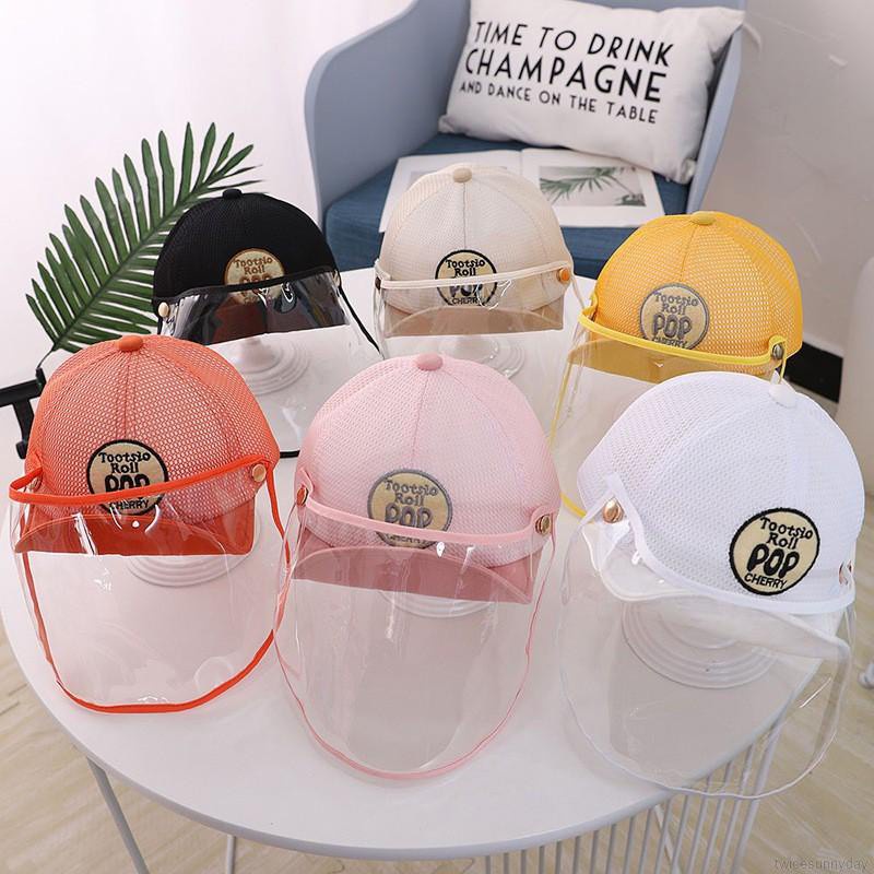 Mũ lưỡi trai có tấm che bảo vệ chống giọt bắn thời trang cho bé trai 0-2 tuổi