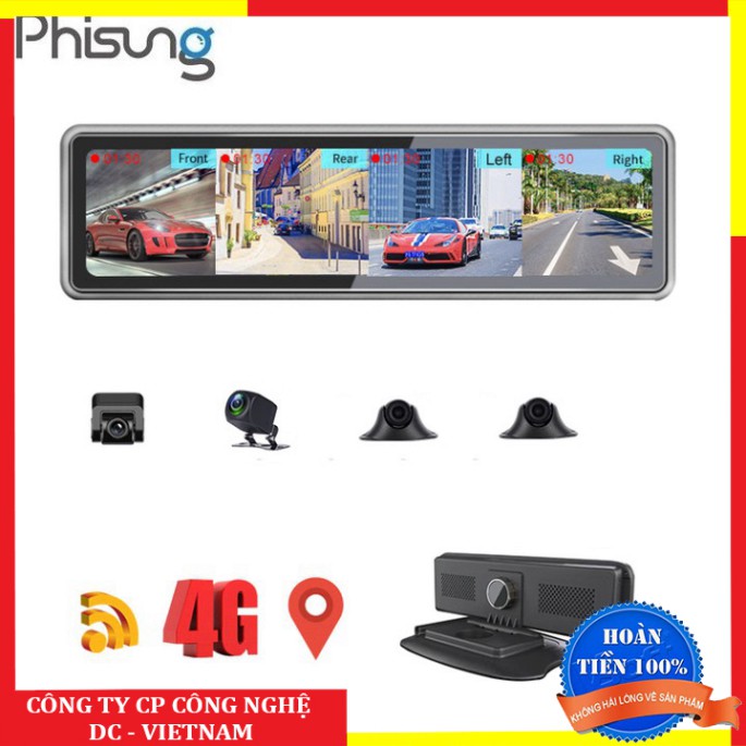 Sản phẩm  Camera hành trình 360 độ dành cho ô tô, gắn gương và taplo của xe. Thương hiệu cao cấp Phisung - T88 ..