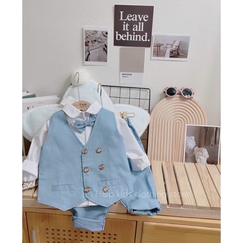 Set áo vest cho bé trai dự tiệc