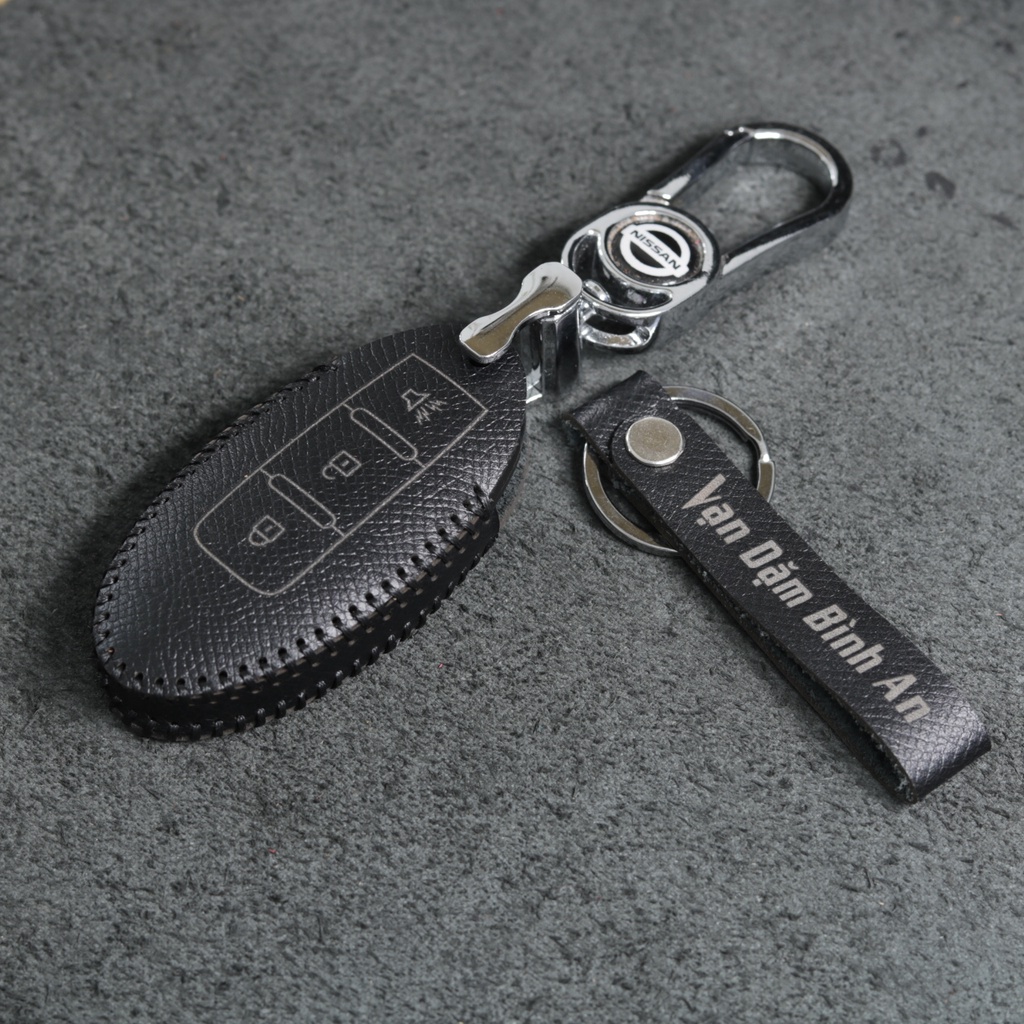 Bao da móc khoá bọc ốp chìa khóa xe ô tô Nissan Almera Navara X-Trail X-Gear Grand Livina Teana Nissan7