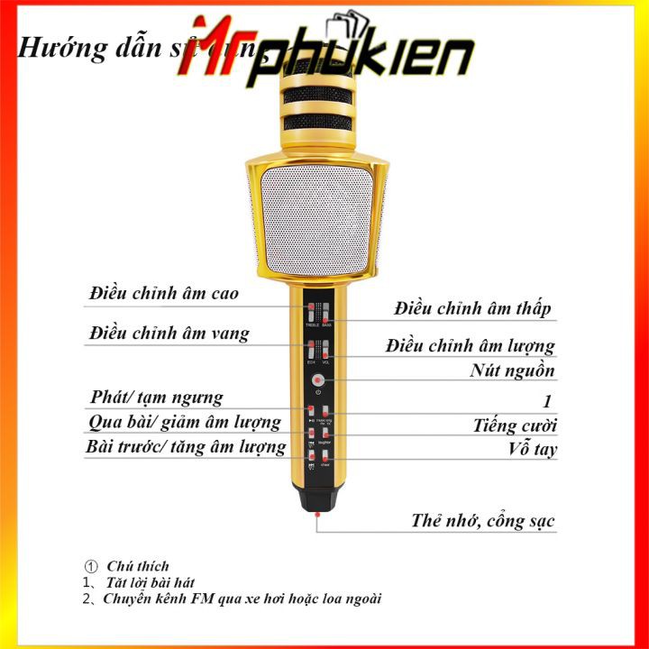 Micro karaoke, loa karaoke hát siêu hay nhiều chức năng như tắt lời ca sĩ, 2 loa hát lớn