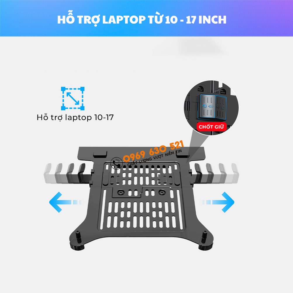 COMBO Giá Treo Màn Hình NB-F160 17 - 27 Inch Kèm Kẹp Đỡ Laptop FP2 Chính Hãng NB