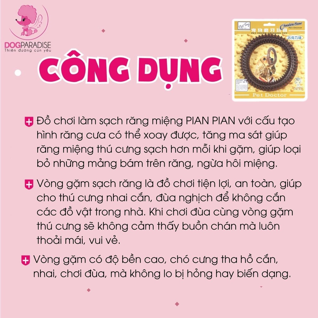 Đồ chơi làm sạch răng miệng đa năng cho thú cưng Pian Pian size S chu vi 11.5cm - Dog Paradise