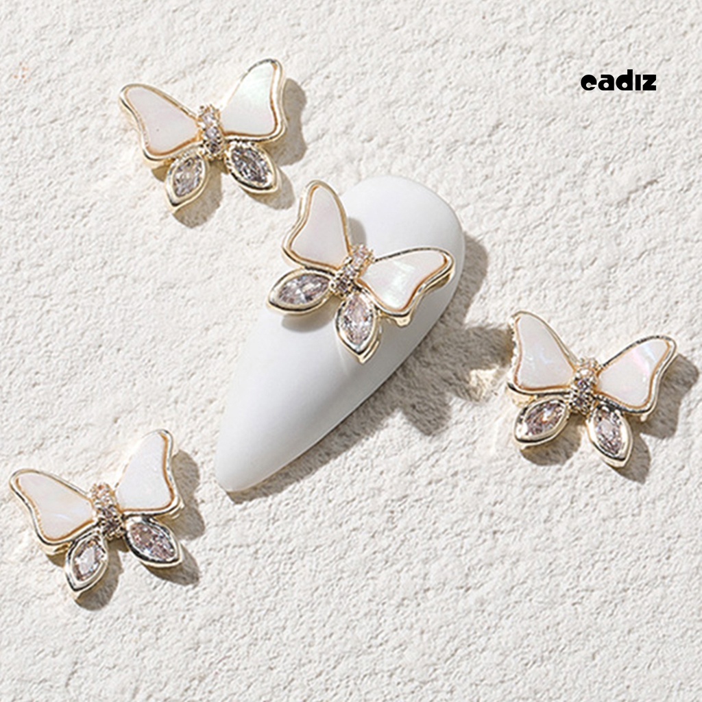 Set 2 Phụ Kiện Trang Trí Móng Hình Bướm 3D Lấp Lánh Không Bị Phai Màu Dành Cho Nữ