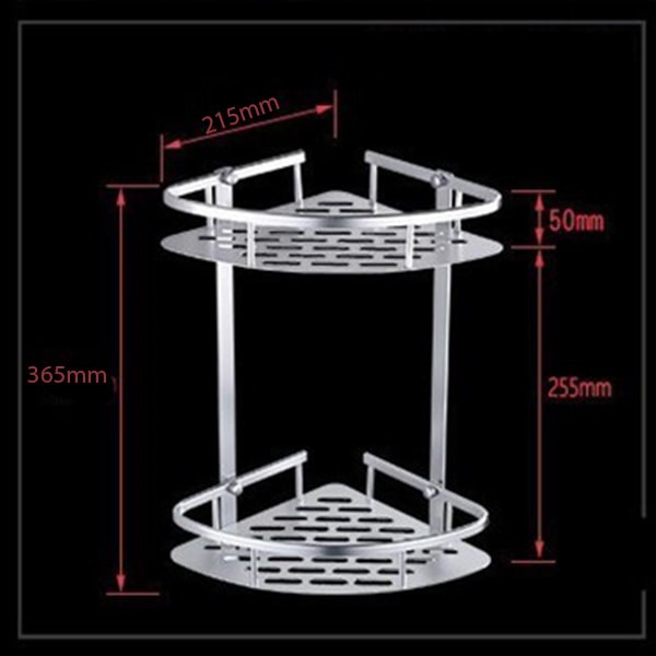 Kệ góc nhà tắm 2 tầng dán tường hợp kim nhôm