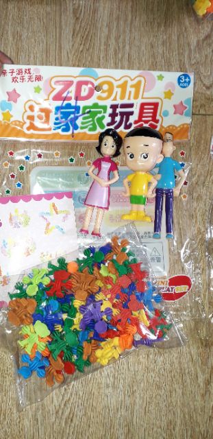 Sét lắp ráp đa năng bằng nhưa có trên 50 chi tiết 911 và gia đình con đầu to rất đẹp