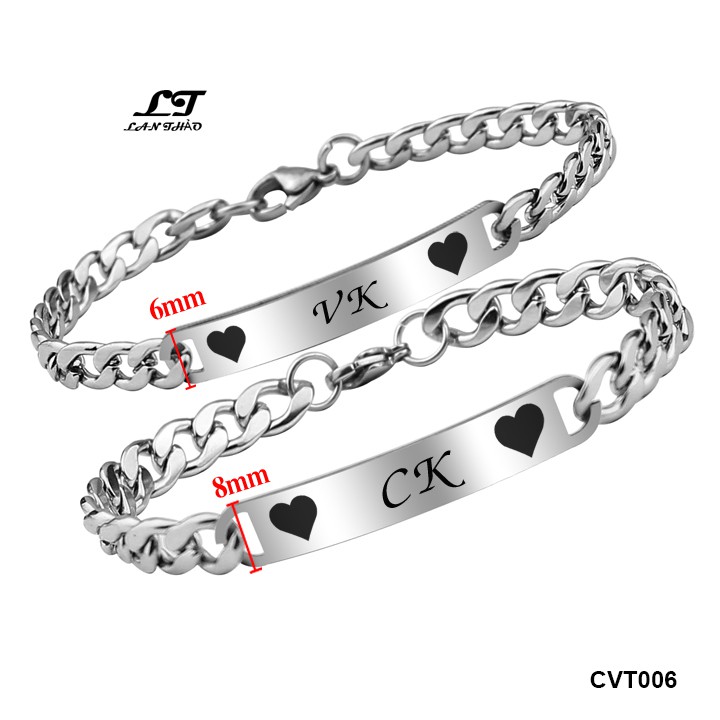 Lắc tay cặp đôi CK-VK cực đáng yêu CVT006 NoBrandUnisexSteel
