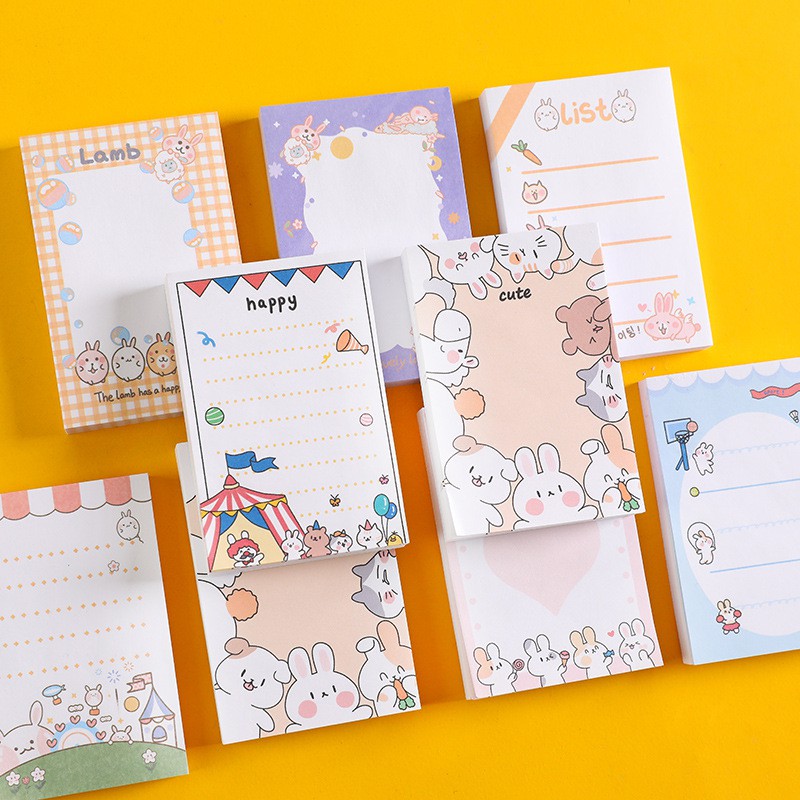 giấy note ghi chú công việc, Stickynote dán được nhiều mẫu mã cute