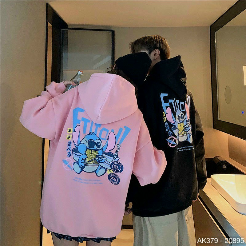 Áo HOODIE STITCH ĂN MÌ Cao Cấp Nam Nữ Chất Nỉ Bông Ngoại Dày Dặn