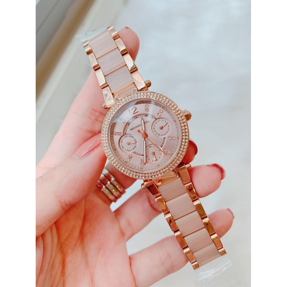 Đồng Hồ Nữ Michael Kors Parker Rose Gold MK6110 38mm Quartz Chính Hãng