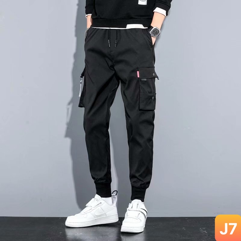 Quần jogger nam túi hộp bo chân màu đen không rách chất kaki cao cấp co dãn 4 chiều, quần baggy thể thao nam LAVADO7