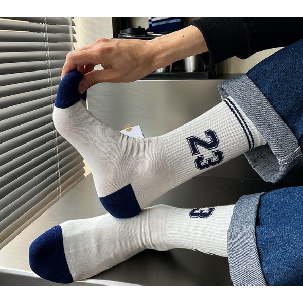 Vớ Tất cổ cao Unisex chữ P, số 23 phong cách thể thao, trẻ trung và năng động.