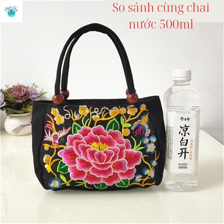 Túi Xách Tay Thêu Hoa Mẫu Đơn 2 Mặt, Phong Cách Cổ Điển Mới 2022 2N016-2 Ngân shop