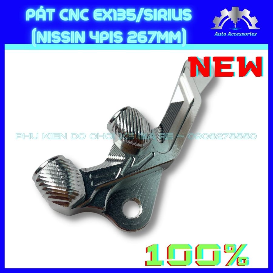 Pát CNC, Pát Trước xe EX135 SIRIUS gắn Heo NISSIN 4piston đi đĩa size 267mm như hình - CNC sắc nét, gia công tỷ mỉ