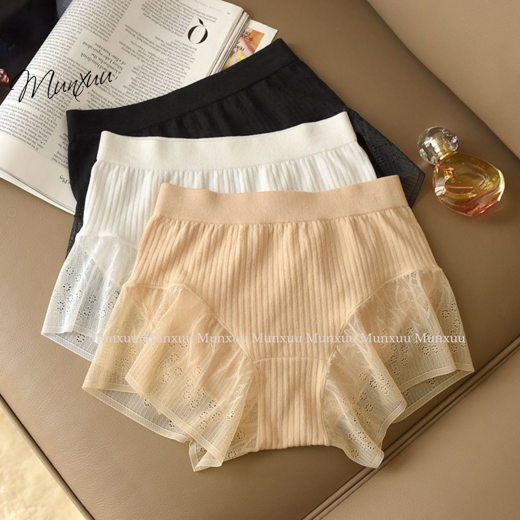 Quần mặc váy bảo hộ vải cotton lạnh cao cấp phối ren mềm co dãn, chống lộ chống hằn vết - MUNXUU QV07