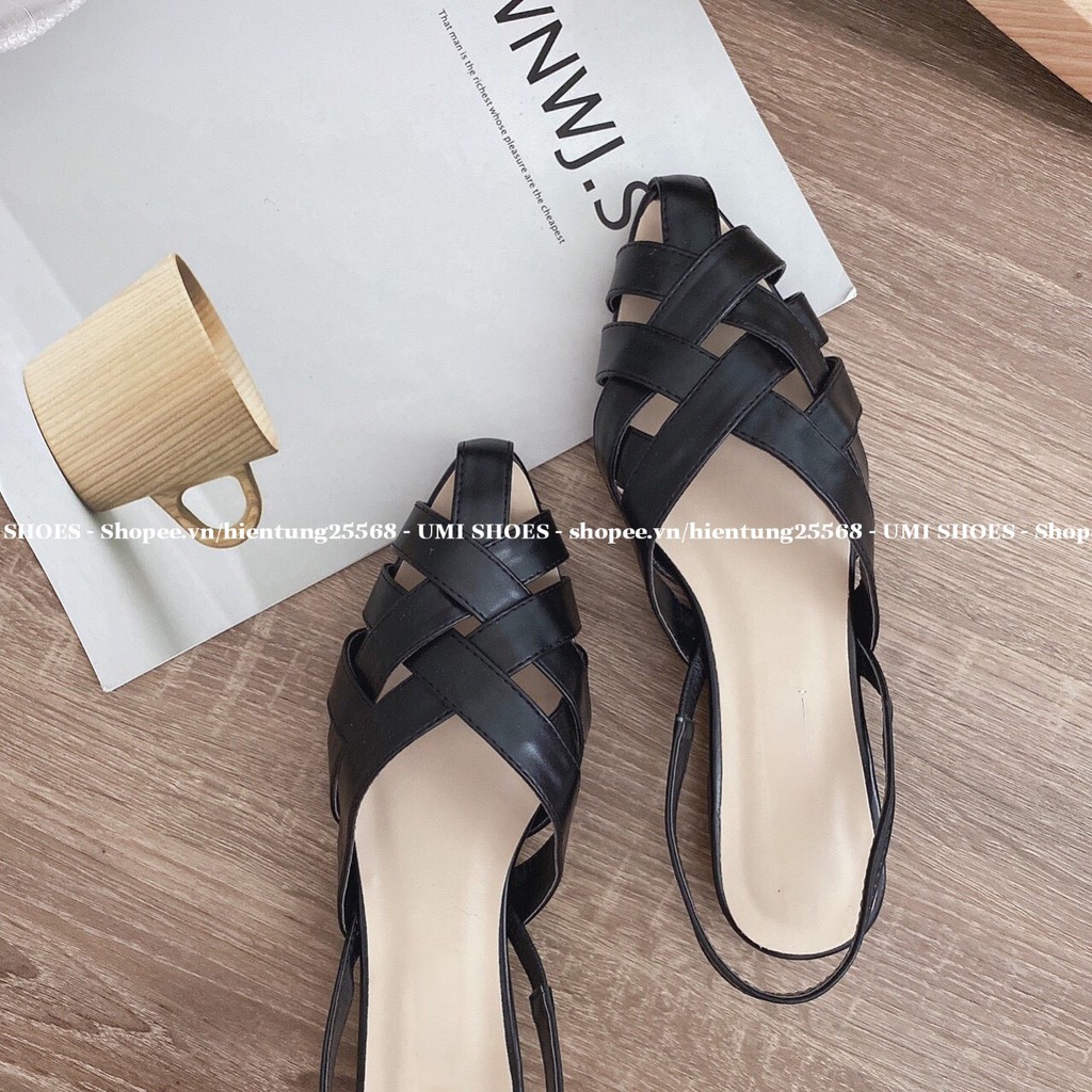 [MỚI VỀ] Sandal kín bịt mũi kiểu rọ đan đế bệt mũi nhọn đơn giản nhẹ nhàng đi làm công sở văn phòng đi chơi nữ tính đẹp