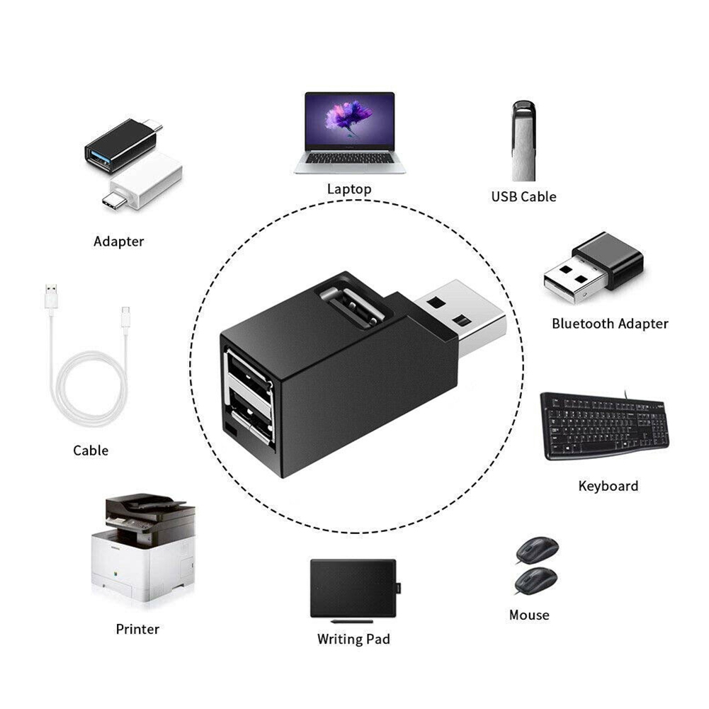 Đầu Hub chia 3 cổng USB 2.0 tốc độ cao dành cho PC / Laptop | BigBuy360 - bigbuy360.vn