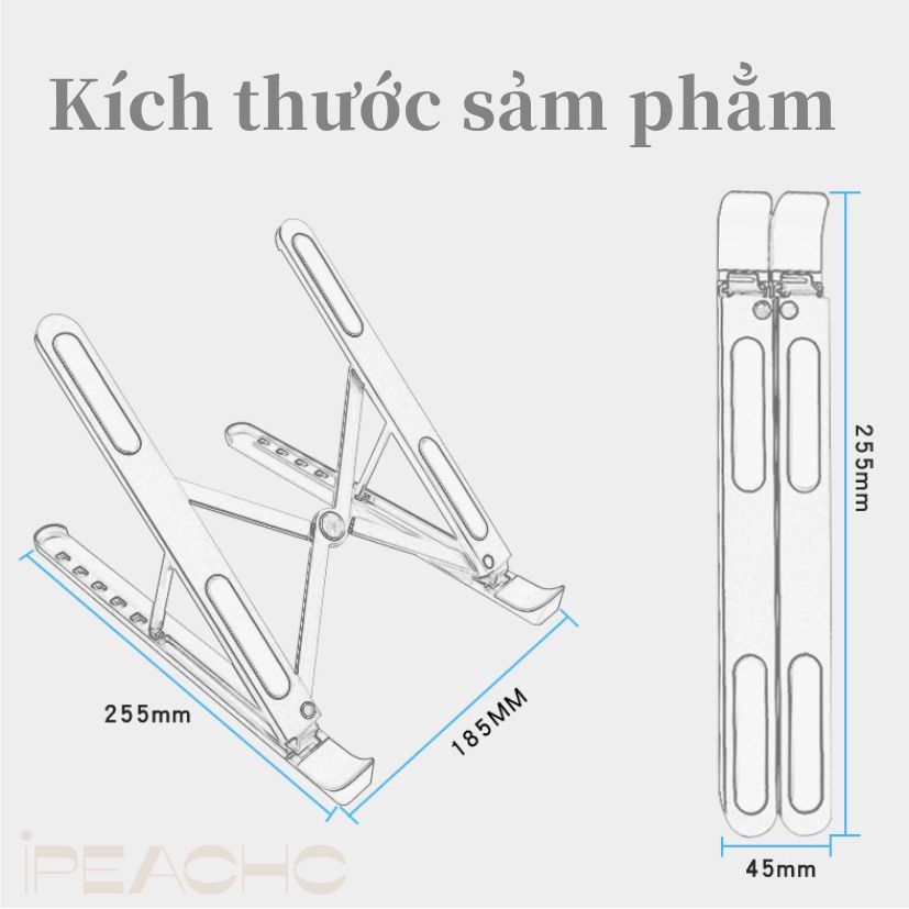 Giá đỡ laptop giá đỡ máy tính bằng nhôm cao cấp, kệ đỡ máy tính tản nhiệt, gấp gọn xách tay, tiên lợi sử dụng