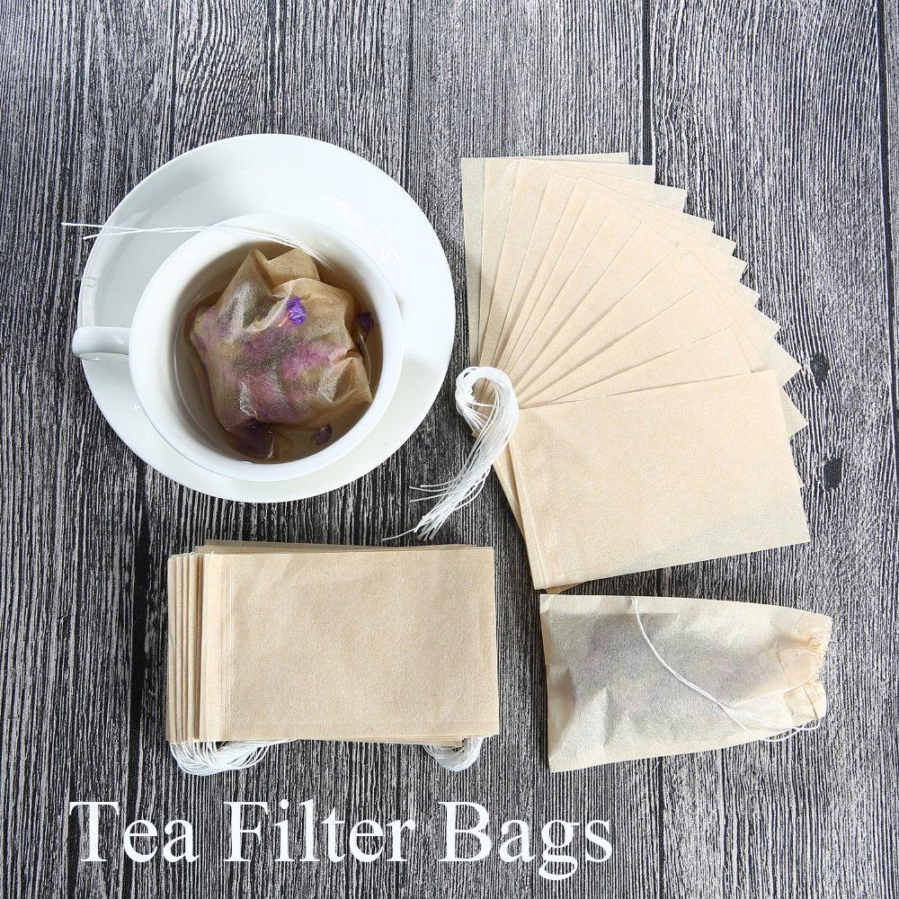 Set 50 / 100 Túi Lọc Trà Bằng Giấy Tự Nhiên Thân Thiện Với Môi Trường Dùng Một Lần