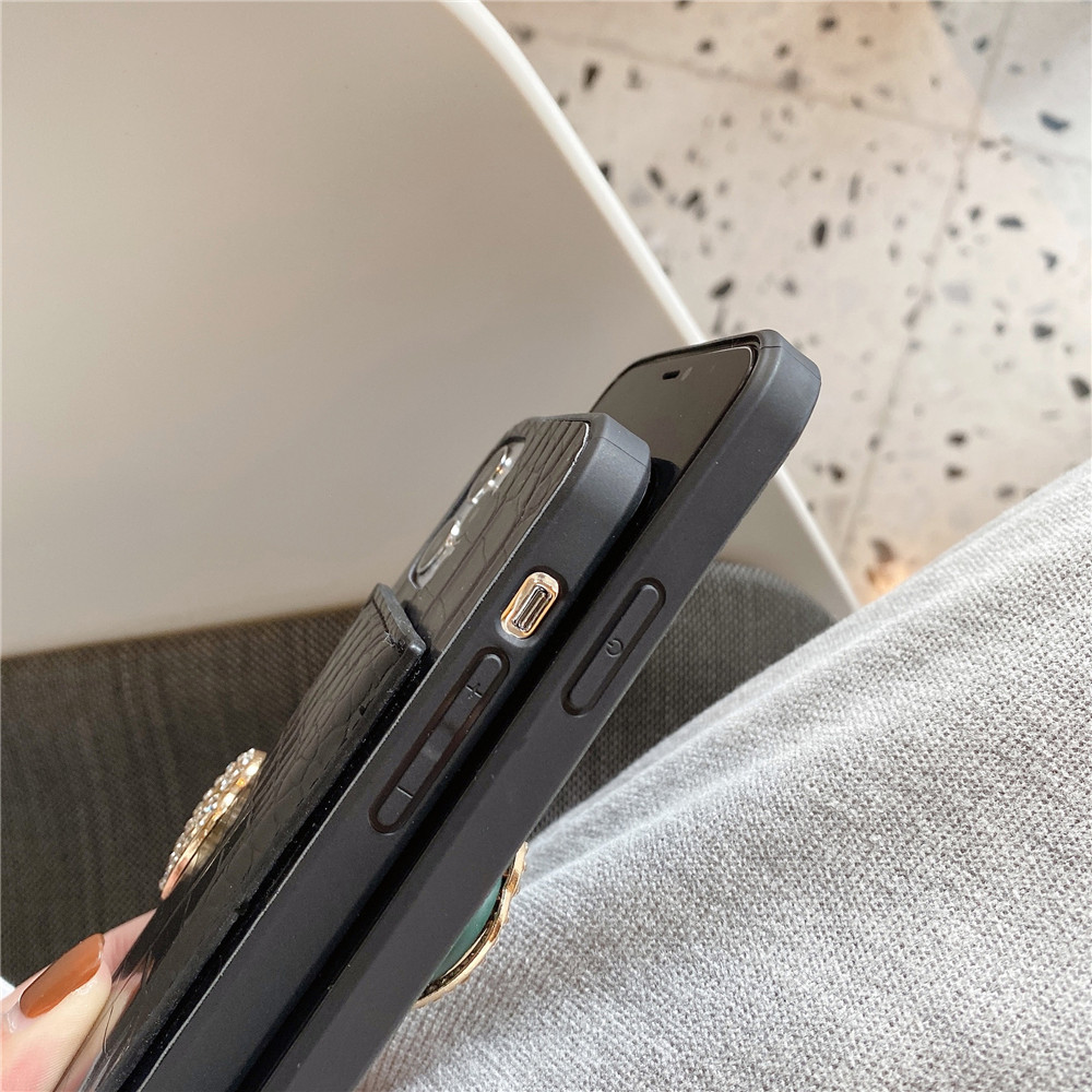 Ốp điện thoại bằng da phối ví có ngăn đựng thẻ cho iPhone 12 11 Pro Max SE 2020 XS Max XR 7 8 6 6S Plus