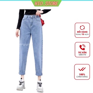 Quần baggy nữ basic quần baggy jean dáng lỡ chất vải dày dặn tôn dáng c021