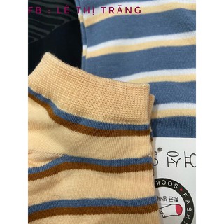 Set 6 đôi tất cổ ngắn kẻ caro