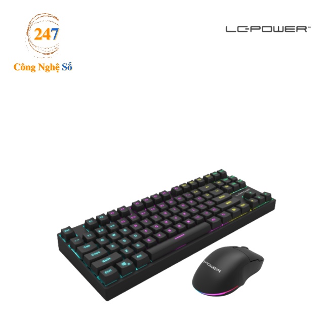 Bộ Bàn phím + chuột không dây máy tính Gaming LC-KEY-MECH-2-RGB-C-W + chuột không dây LC-POWER LC-M900B-C-W Công Nghệ Số