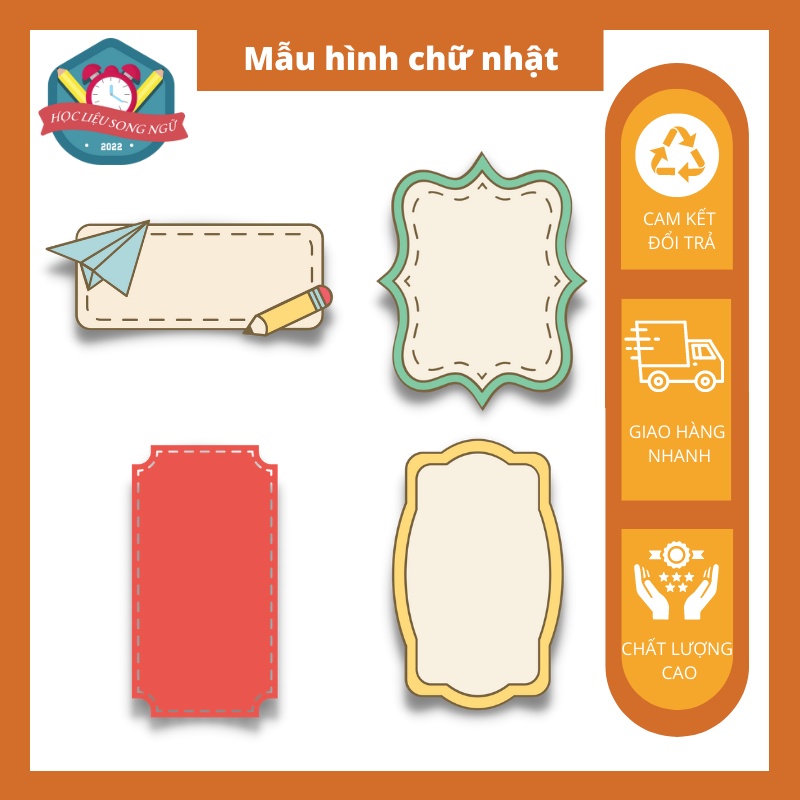 Bộ giáo cụ giảng dạy mẫu hình chữ nhật đa dạng - Nam châm dính bảng