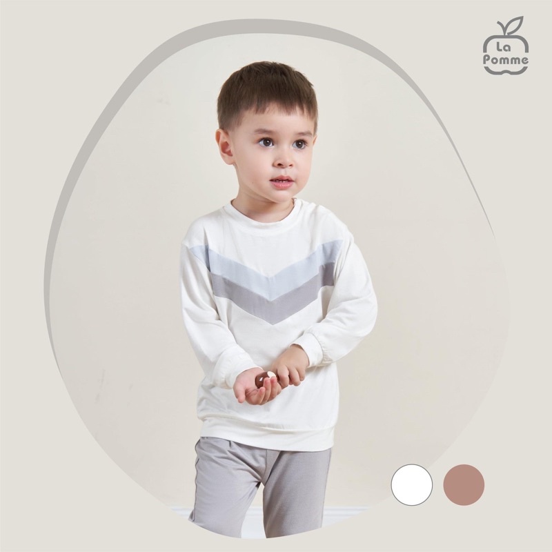Bộ dài tay La Pomme mặc điều hòa mềm mại thấm hút mồ hôi- Bộ quần áo thời trang bé trai bé gái dài tay 2022 mới nhất