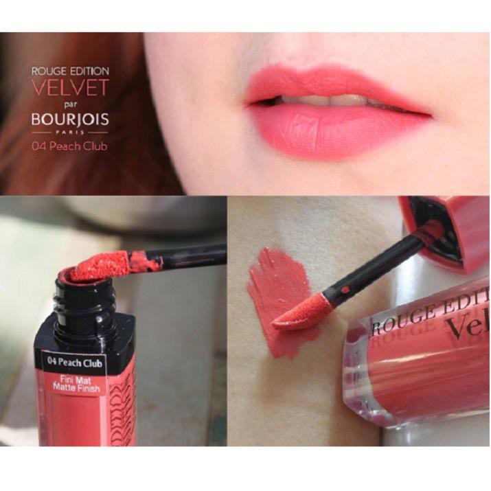 Son Bourjois Velvet 04 Peach Club cam đào