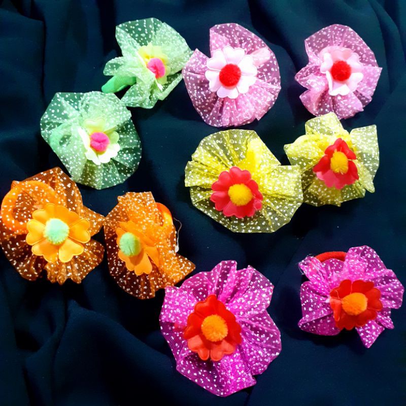 Set 2 cột đính lưới hoa to (Ảnh thật)