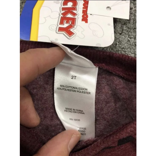 Bộ nỉ bông mỏng nhẹ Disney Mickey đỏ mận cho bé trai bé gái