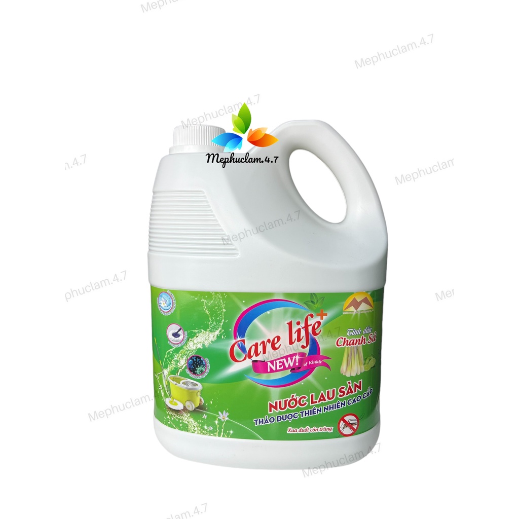 Nước lau sàn Chanh sả Care life chiết xuất từ thảo dược thiên nhiên hỗ trợ xua đuổi côn trùng can lớn siêu tiết kiệm