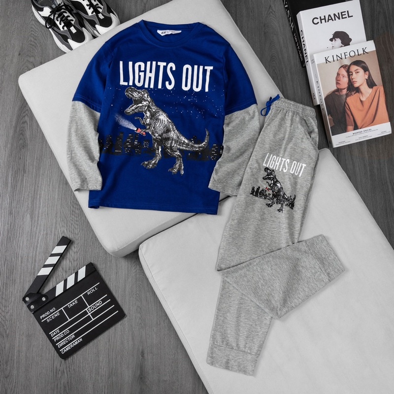 Bộ dài tay bé trai size đại 23-57kg, bộ thun cotton bé trai lớn