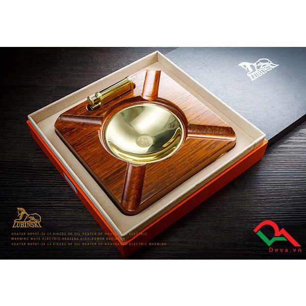 { HÀNG CHÍNH HÃNG } Gạt Tàn Kim Loại Lubinski LB-TZ-7 Cao Cấp Họa Tiết Hoa Văn Sang Trọng