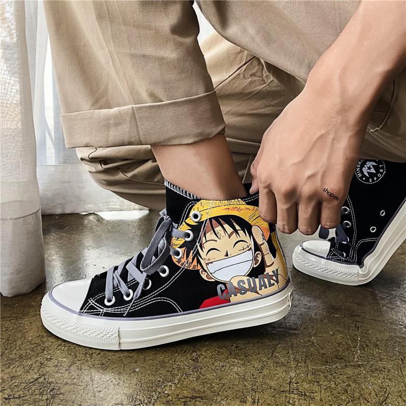 YYH GIÀY VẢI SNEAKER CỔ CAO HÌNH LUFFY - GIÀY ĐÔI nam nữ bắt mắt G14 4