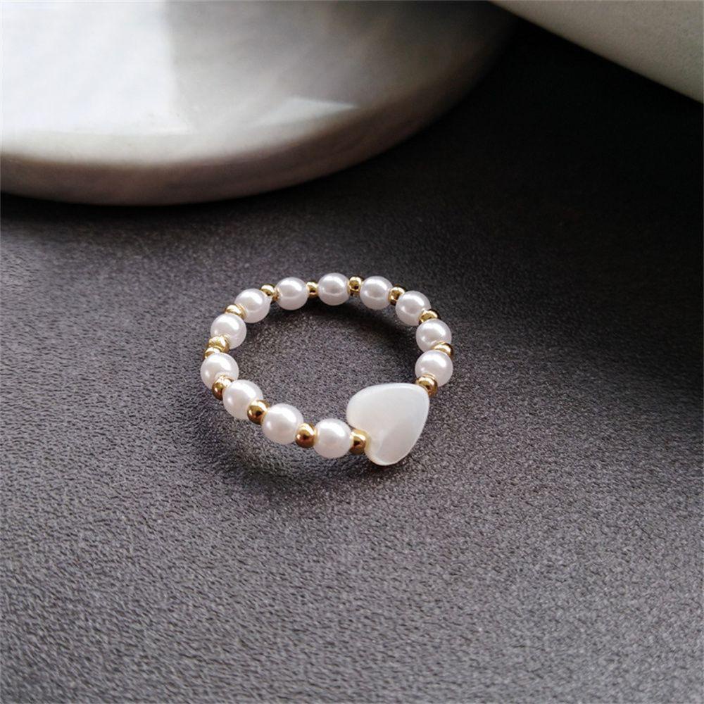 BSUNS Nhẫn Đính Ngọc Trai Nhân Tạo Sang Trọng