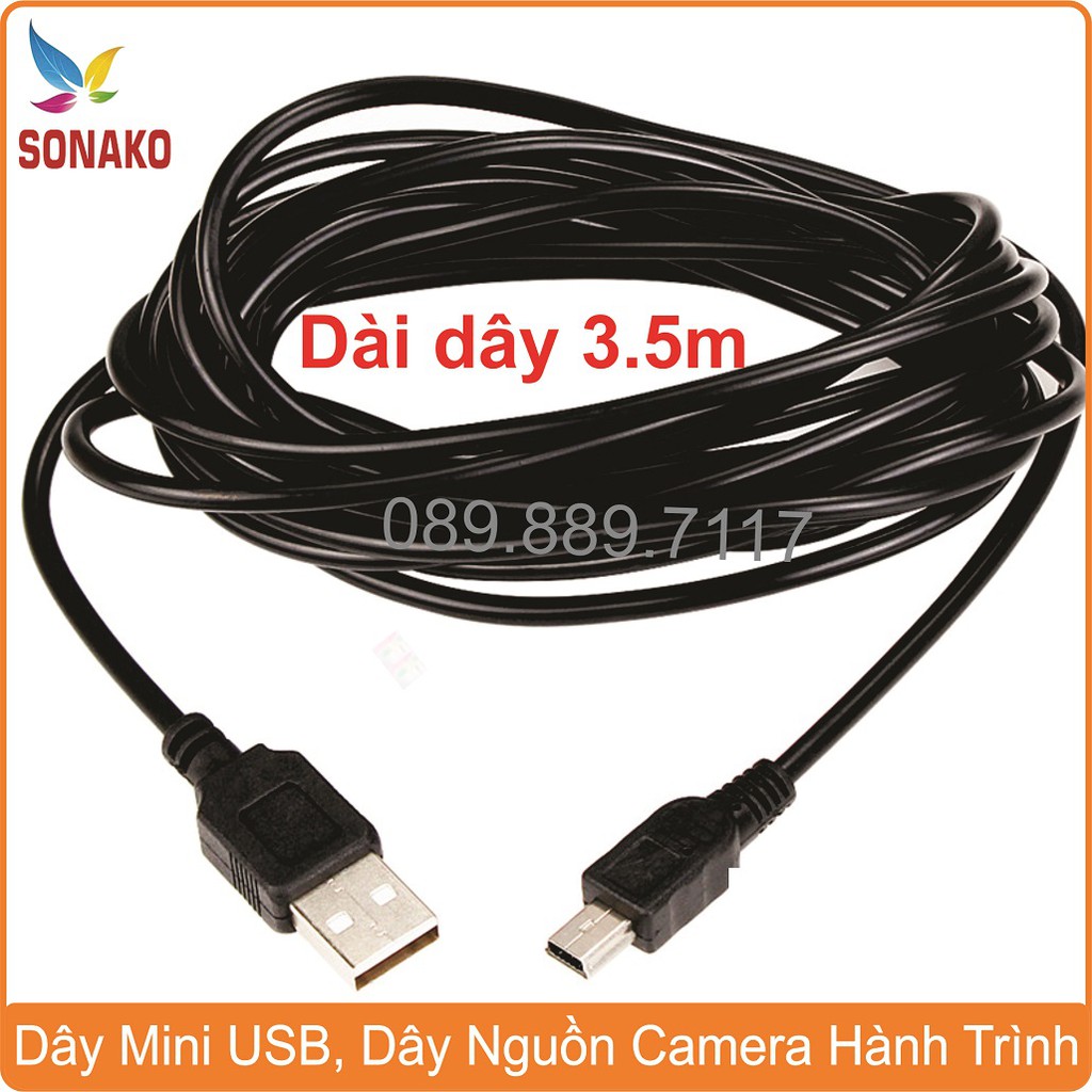 Dây cáp sạc, cáp nguồn camera hành trình ô tô - Sonako