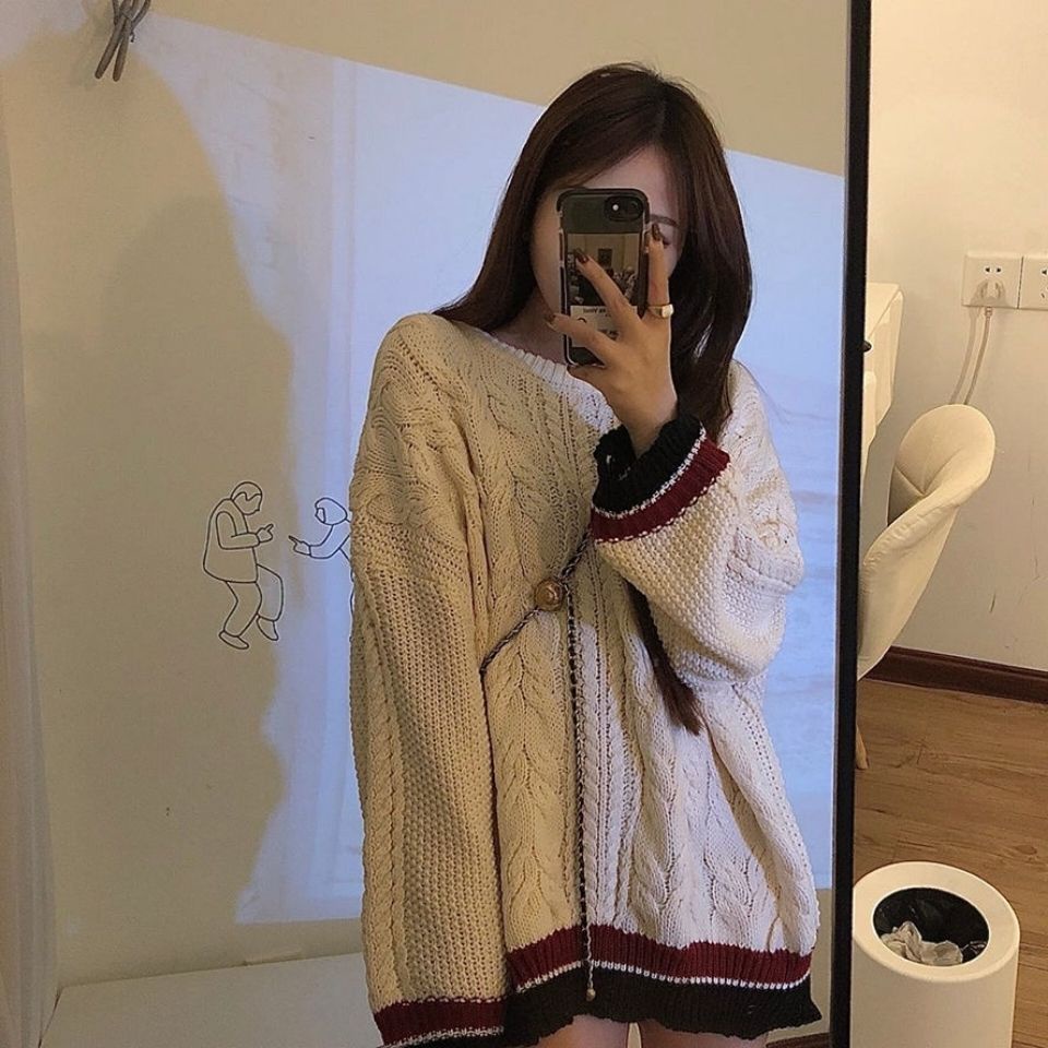 Jiashucheng Áo Sweater Chui Đầu Thoải Mái Dễ Phối Đồ Phong Cách Preppy