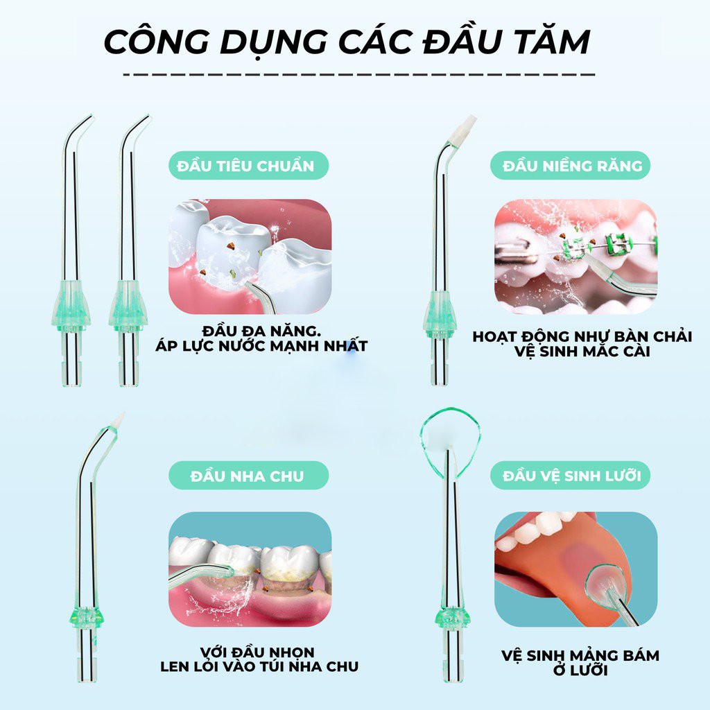 Tăm nước mini du lịch h2ofloss HF10 mới nhất cổng sạc type C mẫu mới năm 2022