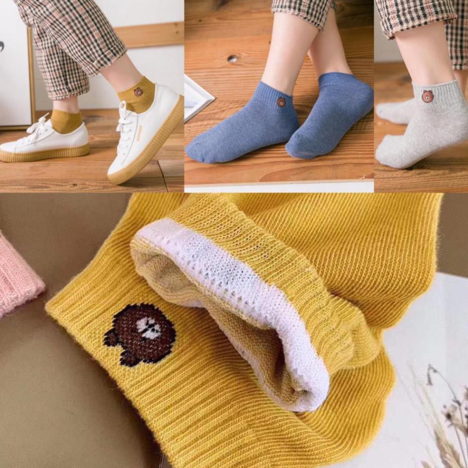 [XẢ KHO+FREE SHIP] SET 10 TẤT GẤU BROW DÁNG HÀN CHẤT DÀY DẶN MỀM MỊN TẤT GÁU CUTE