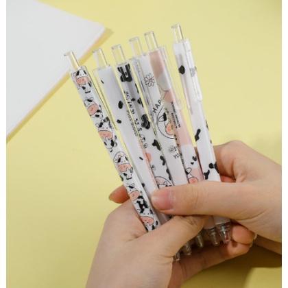 bút bi bấm bò sữa BBB36 cute dễ thương
