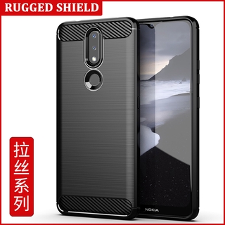 Rugged SHIELD Nokia 2.4 3.4 3.2 5.4 5.1 Plus 4.2 5.3 Nokia Sợi Carbon Vỏ Điện Thoại TPU Mềm Vỏ Silicon Linh Hoạt