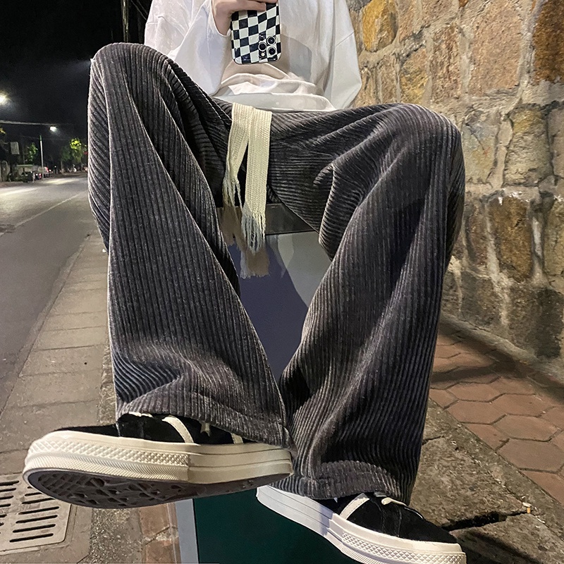 Quần dài ống rộng size lớn phong cách retro Nhật Bản thời trang cho nam