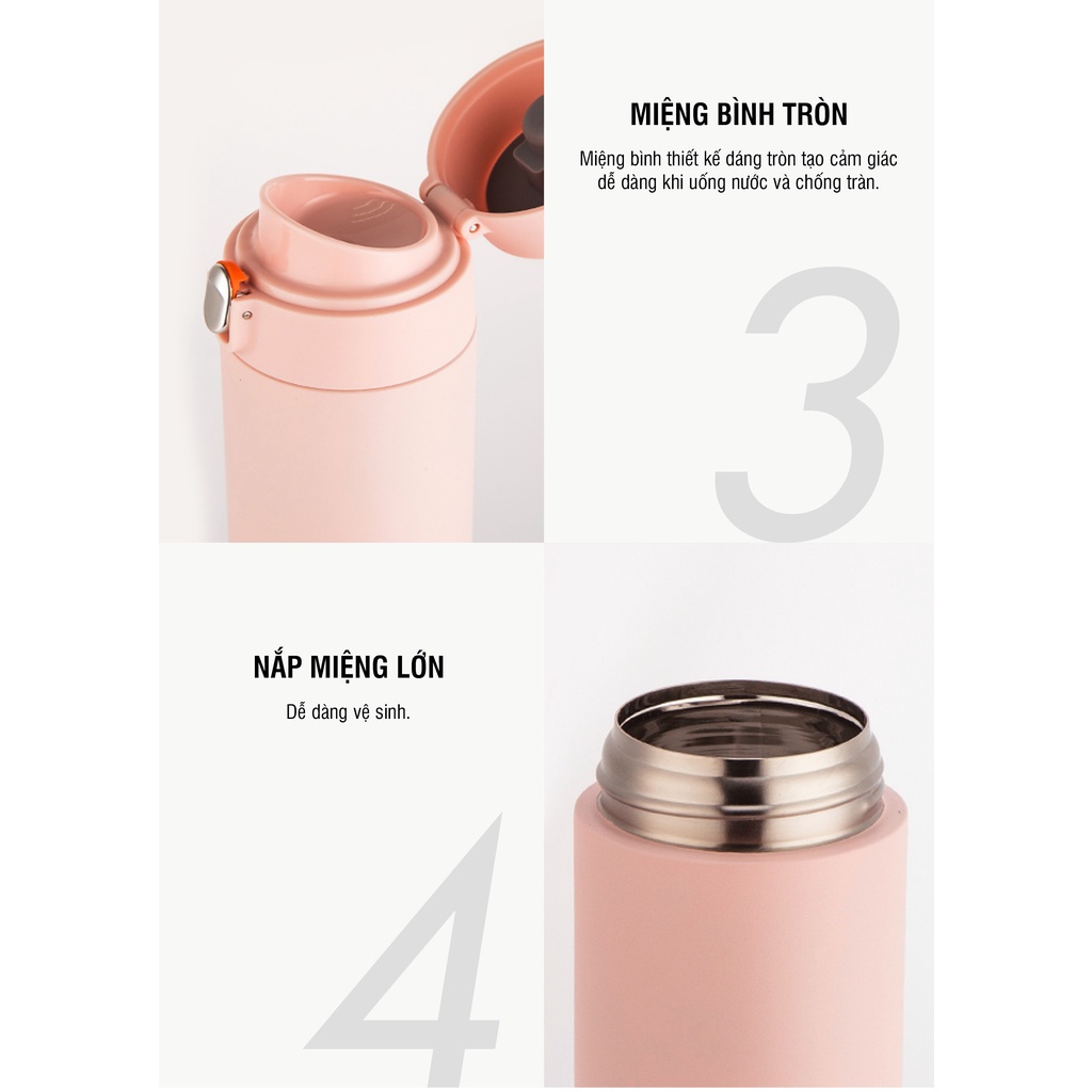 Bình Giữ Nhiệt Lock&Lock Featherlight One-touch Tumbler LHC3257 500ml - Hàng Chính Hãng