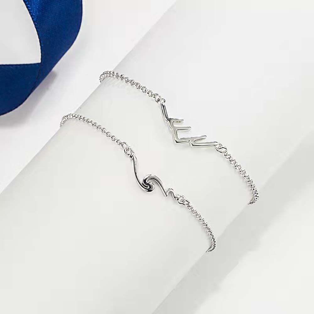 Set 2 Vòng Tay Dây Đồng Mặt Hình Ngọn Núi Phong Cách Hàn Quốc Dễ Thương Cho Cặp Đôi