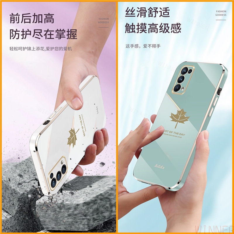 Ốp Lưng OPPO Reno5 Reno6 Reno6Z Reno4 Reno3 Reno4F Reno5F Reno2F Reno2 Ốp Điện Thoại Mềm In Hình Lá Phong Cho xfy